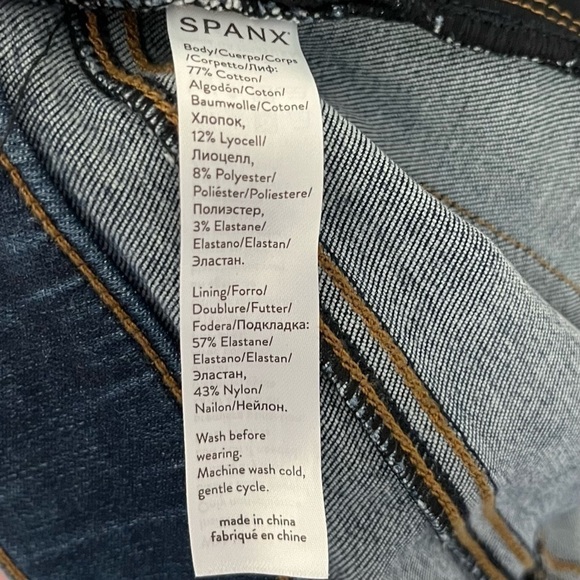 Spanx Women’s Distressed Ankle Skinny Jeans Medium Wash Blue Size Small - Picture 13 of 13